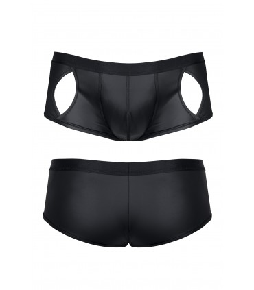 WETLOOK BOXER WITH OPENINGS BLACK XL