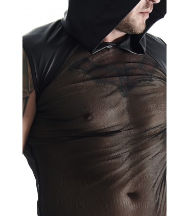 T-SHIRT CON CAPPUCCIO E BOXER NERO L