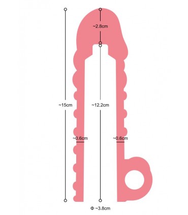 GAINE PÉNIS RÉALISTE S11 TRANSPARENTE 15'5 CM AVEC VIBRATION