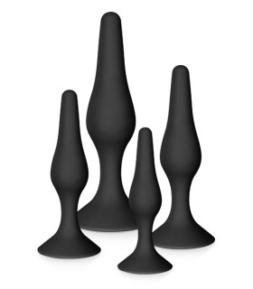 KIT ANAL X4 SILICONA NEGRO