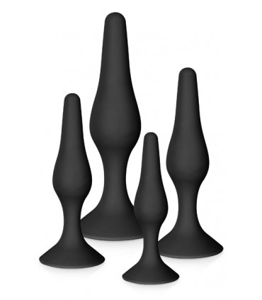 KIT ANAL X4 SILICONA NEGRO