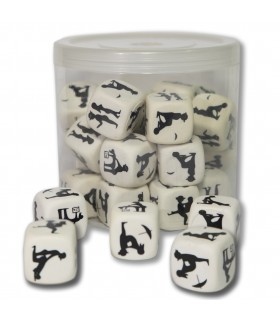 WHITE POSTURE DICE 25 UNITS