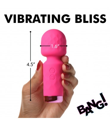 MINI MASAJEADOR WAND RECARGABLE SILICONA ROSA