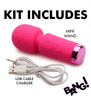 MINI MASAJEADOR WAND RECARGABLE SILICONA ROSA