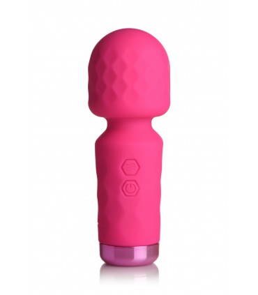 MINI MASAJEADOR WAND RECARGABLE SILICONA ROSA