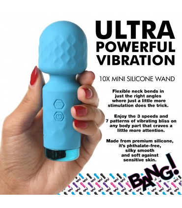 MINI MASSAGGIATORE A BACCHETTA RICARICABILE IN SILICONE BLU