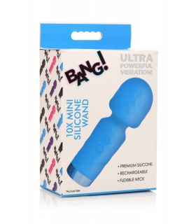 MINI WIEDERAUFLADBARER STABMASSAGER AUS BLAUEM SILIKON