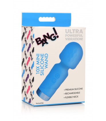 MINI MASSAGGIATORE A BACCHETTA RICARICABILE IN SILICONE BLU