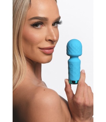 MINI MASSAGGIATORE A BACCHETTA RICARICABILE IN SILICONE BLU