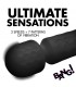 MINI RECHARGEABLE WAND MASSAGER BLACK SILICONE