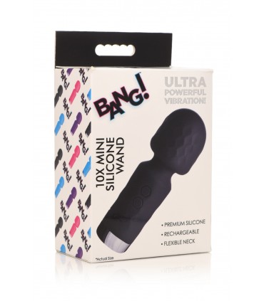 MINI MASSAGGIATORE A BACCHETTA RICARICABILE IN SILICONE NERO