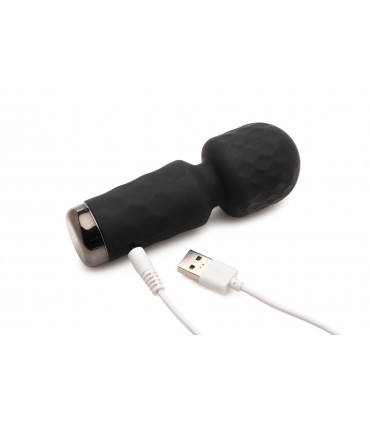 MINI MASSAGGIATORE A BACCHETTA RICARICABILE IN SILICONE NERO