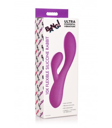 VIBRATEUR FLEXIBLE EN SILICONE RECHARGEABLE RABBIT VIOLET