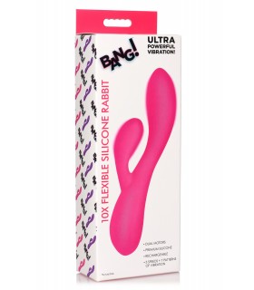 PINK RECHARGEABLE RABBIT FLEXIBLE SILICONE VIBRATOR