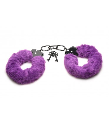 MENOTTES EN PELUCHE VIOLET