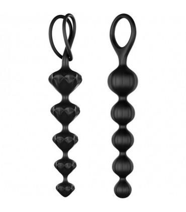 SATISFYER SET BOLAS ANALES SILICONA NEGRO VERSION 2020
