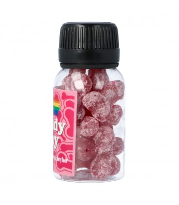 CONFEZIONE DA 12 BARATTOLI DI PLASTICA SEXY BANDIERA CANDY