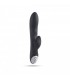 VIBRADOR SILICONA C/ ESTIMULADOR RECARGABLE NEGRO