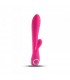 VIBRADOR SILICONA C/ ESTIMULADOR RECARGABLE ROSA