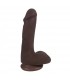 THIN CHOCOLATE DILDO WITH TESTICLES EASY RIDERS 15'25 CM