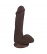 DILDO FINO CHOCOLATE C/ TESTÍCULOS EASY RIDERS 15'25 CM