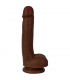 DILDO FINO C/ TESTÍCULOS THINZ  CHOCOLATE 17'80 CM