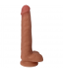 DILDO FINE CON TESTICOLI DI CARNE SOTTILE 20'30 CM