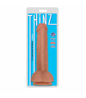 DILDO FINE CON TESTICOLI DI CARNE SOTTILE 20'30 CM