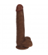 DILDO FINO C/ TESTÍCULOS THINZ CHOCOLATE 20'30 CM