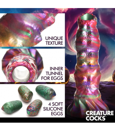 DILDO SILICONA LARVA OVIPOSITOR CON HUEVO