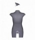 STEWARDESS 3-PCS COSTUME GREY   S/M