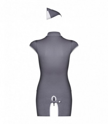 STEWARDESS 3-PCS COSTUME GRAY S/M