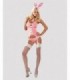 COSTUME CONIGLIETTO 4 PEZZI ROSA S/M