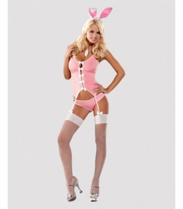 COSTUME CONIGLIETTO 4 PEZZI ROSA S/M
