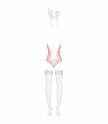 COSTUME CONIGLIETTO 4 PEZZI ROSA S/M