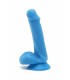 PENE DUAL DENSITY C/ TESTÍCULOS Y VENTOSA AZUL 15 CM