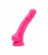 PENE DUAL DENSITY C/ TESTÍCULOS Y VENTOSA ROSA 18 CM