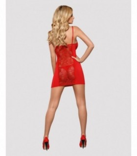 CHEMISE ET STRING HEARTINA ROUGE S/M