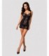 HEARTINA CHEMISE & THONG BLACK  S/M