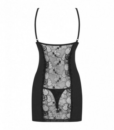CHEMISE ET STRING HEARTINA NOIR S/M