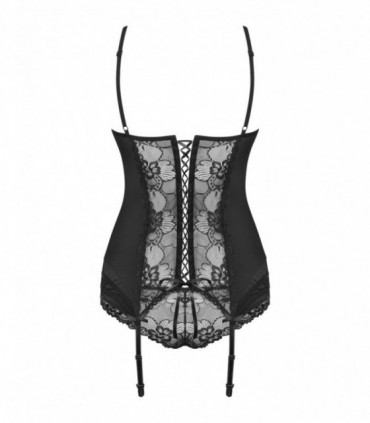 CORSETTO E PERIZOMA HEARTINA NERO L/XL