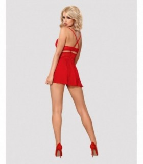 838-BAB-3 BABYDOLL & STRING ROUGE 2XL/3XL