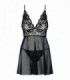 BABYDOLL E PERIZOMA IDILLIA NERO S/M