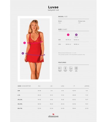 BABYDOLL E PERIZOMA LUVAE NERO S/M