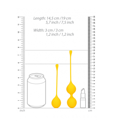 SET ENTRENAMIENTO BOLAS CHINAS KEGEL SILICONA AMARILLO