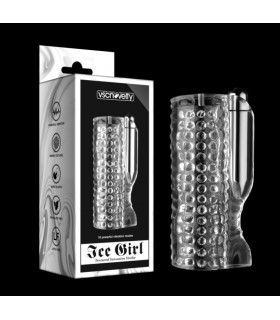 ICE GIRL STRIATED MASTURBATOR WITH CLEAR VIBRATION