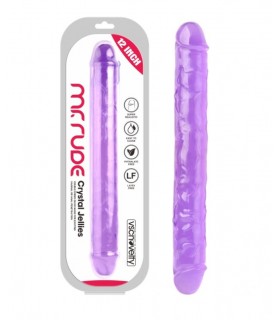 PENE REALISTICO GELATINE DI CRISTALLO VIOLA 30,5 CM