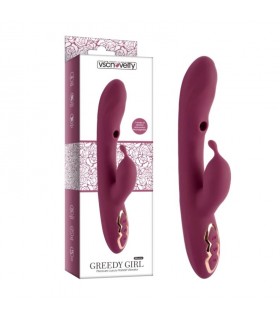 VIBRATOR WITH SUCTION GREEDY GIRL BURGUNDY