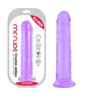 PENE REALISTICO GELATINE DI CRISTALLO VIOLA 21,6 CM