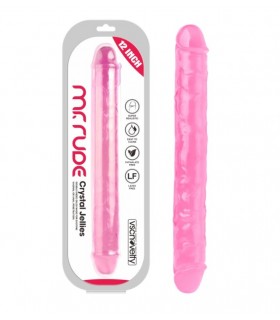 PENE REALISTICO GELATINE DI CRISTALLO ROSA 30,5 CM